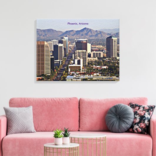 Uitzicht in het centrum van Phoenix, Arizona Canvas Afdruk (Insitu (Woonkamer))