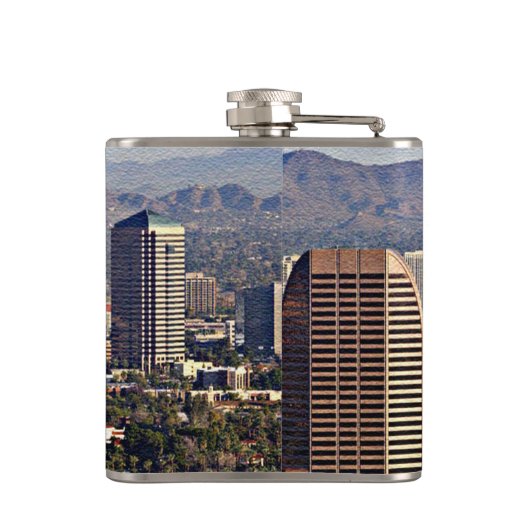 Uitzicht in het centrum van Phoenix, Arizona Heupfles (Achterkant)