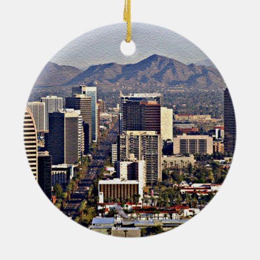 Uitzicht in het centrum van Phoenix, Arizona Keramisch Ornament (Achterkant)
