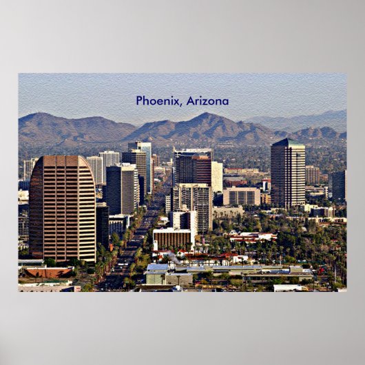 Uitzicht in het centrum van Phoenix, Arizona Poster (Voorkant)