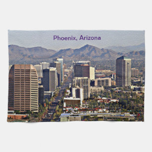 Uitzicht in het centrum van Phoenix, Arizona Theedoek