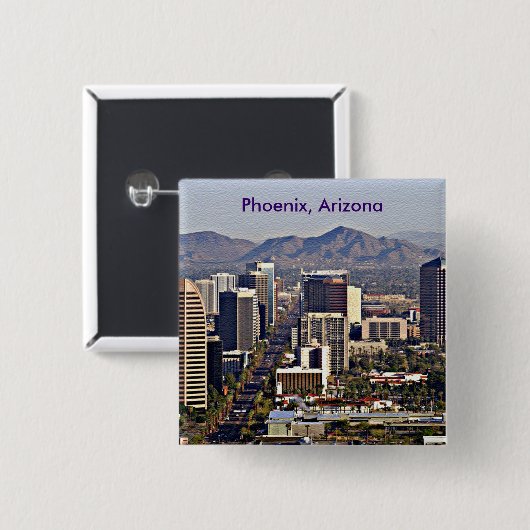 Uitzicht in het centrum van Phoenix, Arizona Vierkante Button 5,1 Cm (Voorkant /achterkant)