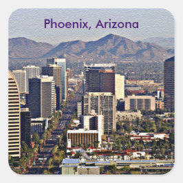 Uitzicht in het centrum van Phoenix, Arizona Vierkante Sticker