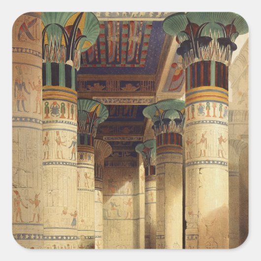 Uitzicht in het Grand Portico, Philae Vierkante Sticker (Voorkant)