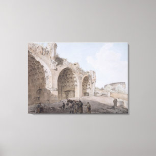 Uitzicht in het Roman Forum (The Temple of Peace) Canvas Afdruk