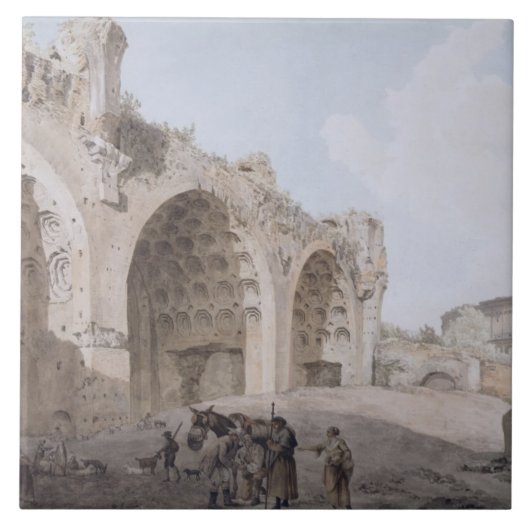 Uitzicht in het Roman Forum (The Temple of Peace)  Tegeltje (Voorkant)