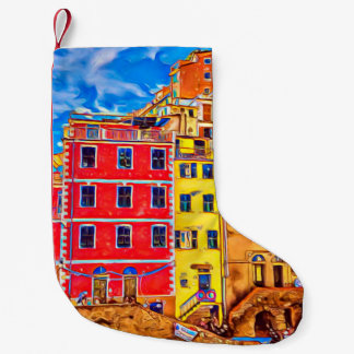 Uitzicht in kleurrijke huizen in Cinque Terre, Ita Kleine Kerstsok