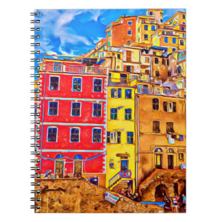 Uitzicht in kleurrijke huizen in Cinque Terre, Ita Notitieboek