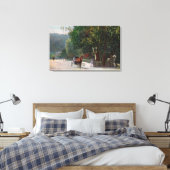Uitzicht in Shady Lane, vervoer van paarden Canvas Afdruk (Insitu (Slaapkamer))