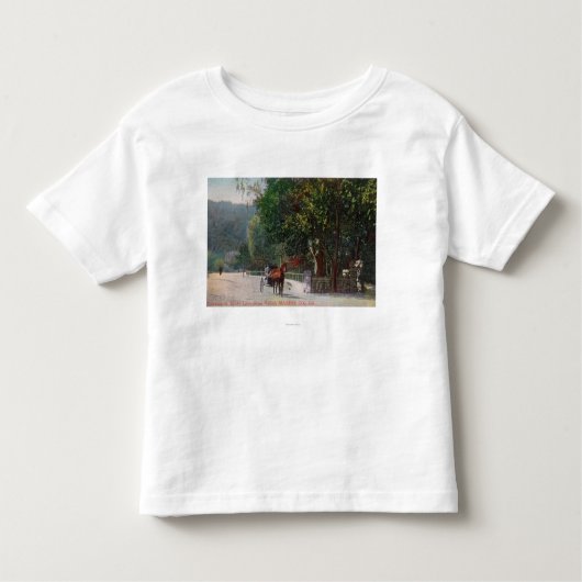 Uitzicht in Shady Lane, vervoer van paarden Kinder Shirts (Voorkant)