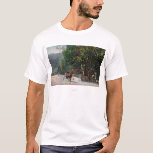 Uitzicht in Shady Lane, vervoer van paarden T-shirt