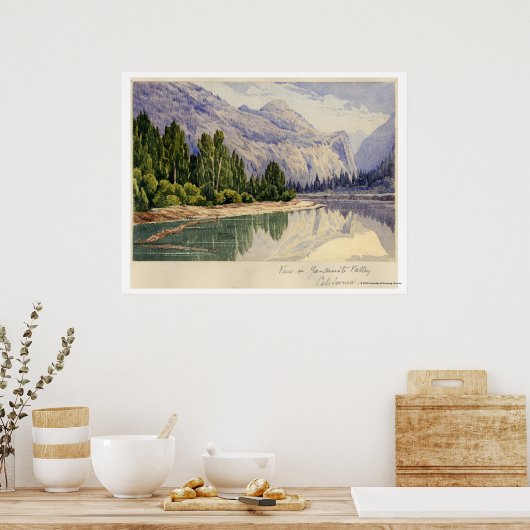 Uitzicht in Yo-Semite Valley California Poster (Keuken)