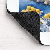 Uitzicht Italiaans Amalfi Kust blauw witte tegels  Muismat (Hoek)