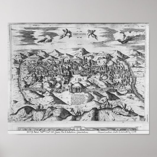 Uitzicht Jeruzalem, 1570? Poster (Voorkant)