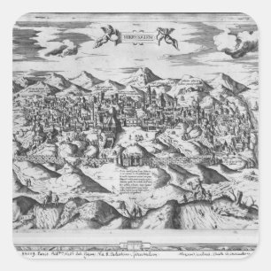 Uitzicht Jeruzalem, 1570? Vierkante Sticker