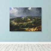 Uitzicht Jeruzalem uit de vallei van Jehoshaphat Canvas Afdruk (Insitu (Houten vloer))
