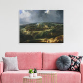 Uitzicht Jeruzalem uit de vallei van Jehoshaphat Canvas Afdruk (Insitu (Woonkamer))