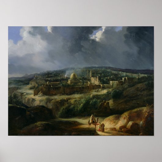 Uitzicht Jeruzalem uit de vallei van Jehoshaphat Poster (Voorkant)