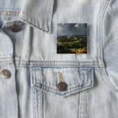 Uitzicht Jeruzalem uit de vallei van Jehoshaphat Vierkante Button 5,1 Cm (In situ)