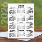 Uitzicht kalender voor het hele jaar - Basic Minim Briefkaart