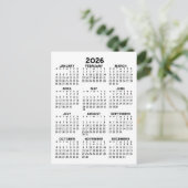 Uitzicht kalender voor het hele jaar - Basic Minim Briefkaart (Staand voorkant)