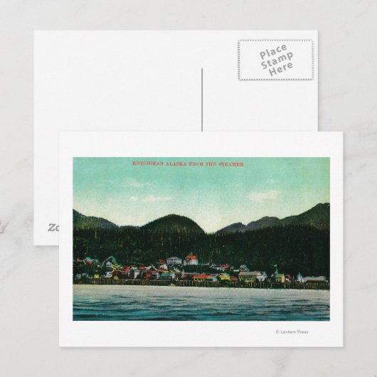 Uitzicht Ketchikan, Alaska uit Steamer Briefkaart (Voorkant / Achterkant)