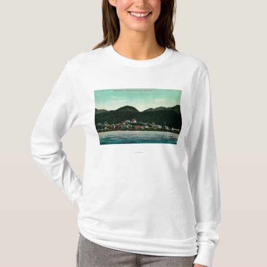 Uitzicht Ketchikan, Alaska uit Steamer T-shirt (Voorkant)