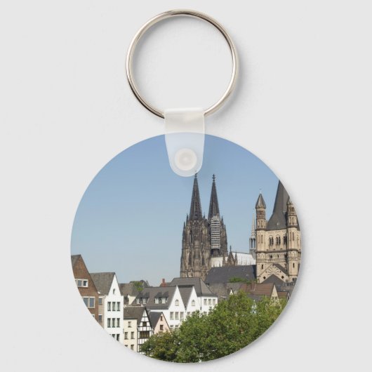 Uitzicht Koeln (Keulen) in Duitsland Sleutelhanger (Voorkant)