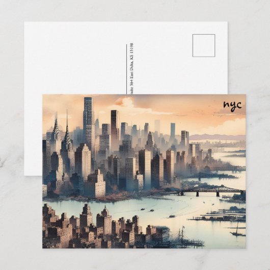 uitzicht Koop kaart NYC Mass mailing briefkaarten (Voorkant / Achterkant)