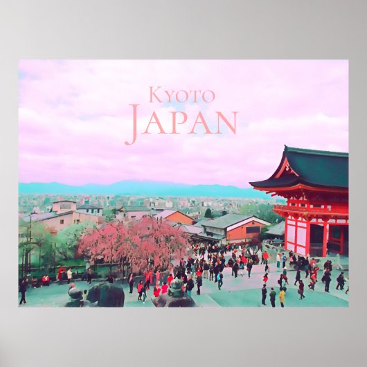 Uitzicht Kyoto Japan uit Kiyomizu-dera Temple Poster (Voorkant)
