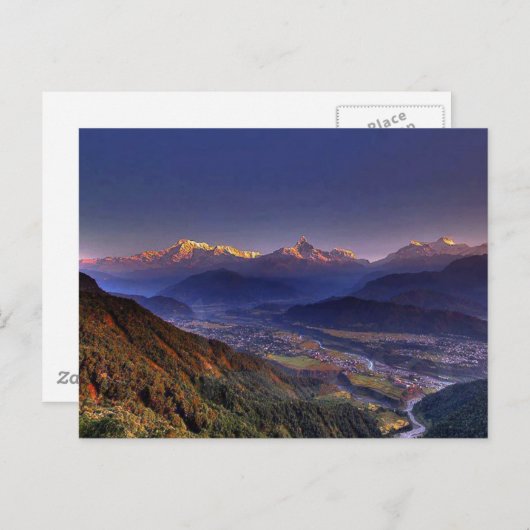 Uitzicht landschap : HIMALAYA POKHARA NEPAL Briefkaart (Voorkant / Achterkant)