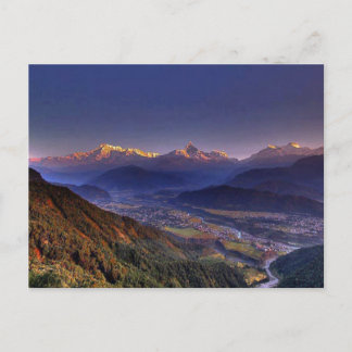 Uitzicht landschap : HIMALAYA POKHARA NEPAL Briefkaart