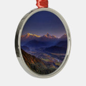 Uitzicht landschap : HIMALAYA POKHARA NEPAL Metalen Ornament (Rechts)