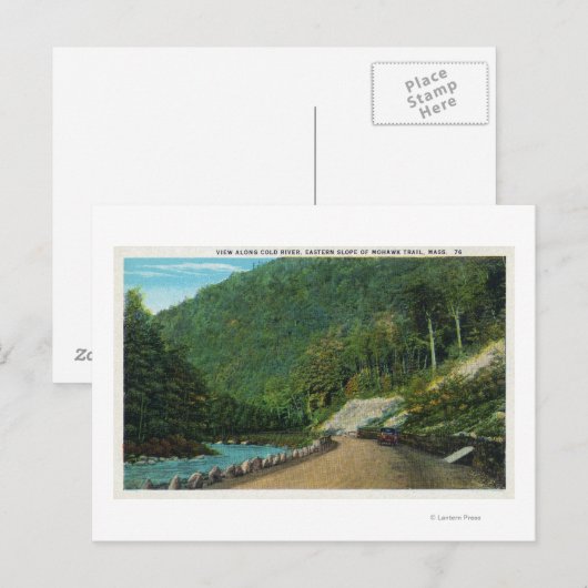 Uitzicht langs de koude rivier de Oostzee van Briefkaart (Voorkant / Achterkant)