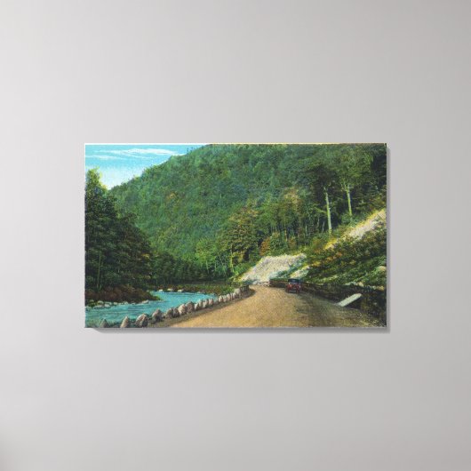 Uitzicht langs de koude rivier de Oostzee van Canvas Afdruk (Voorkant)