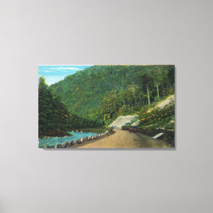 Uitzicht langs de koude rivier van de oostelijke h canvas afdruk