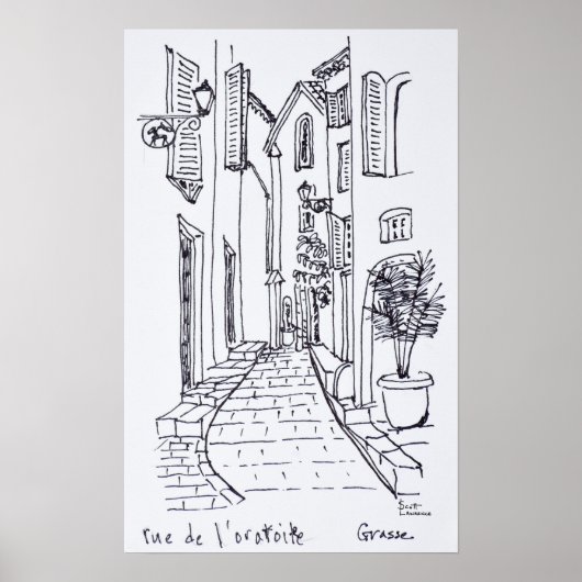 Uitzicht langs de Rue de l'oratoire | Grasse, Fran Poster (Voorkant)