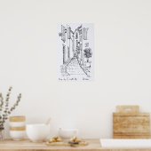 Uitzicht langs de Rue de l'oratoire | Grasse, Fran Poster (Keuken)