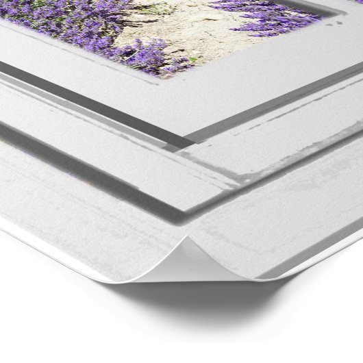 Uitzicht Lavender Field Fake Window Poster (Hoek)