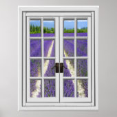 Uitzicht Lavender Field Fake Window Poster (Voorkant)