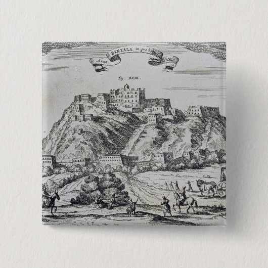 Uitzicht Lhasa, hoofdstad Tibet Vierkante Button 5,1 Cm (Voorkant)