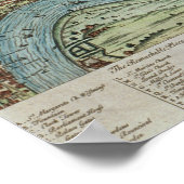 Uitzicht Londen, c.1560 Poster (Hoek)