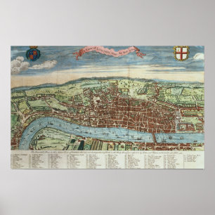 Uitzicht Londen, c.1560 Poster