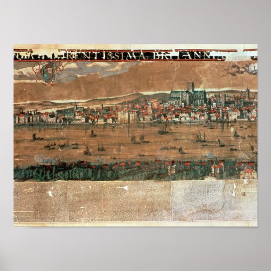 Uitzicht Londen met de Zwan Poster (Voorkant)