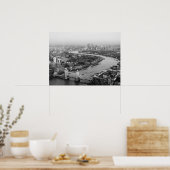 Uitzicht Londen met Tower Bridge River Thames Poster (Keuken)