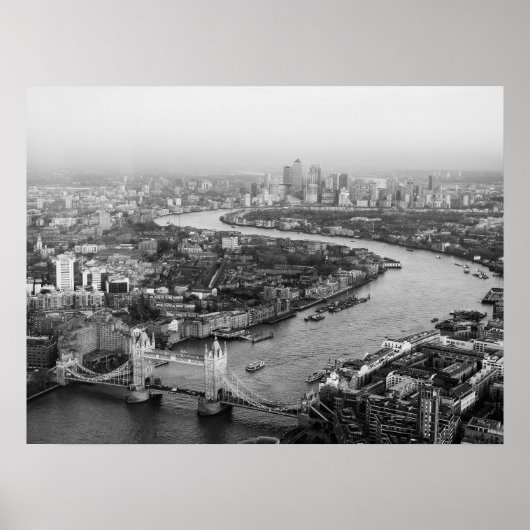 Uitzicht Londen met Tower Bridge River Thames Poster (Voorkant)