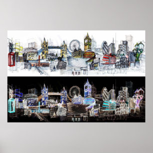 Uitzicht Londen Poster