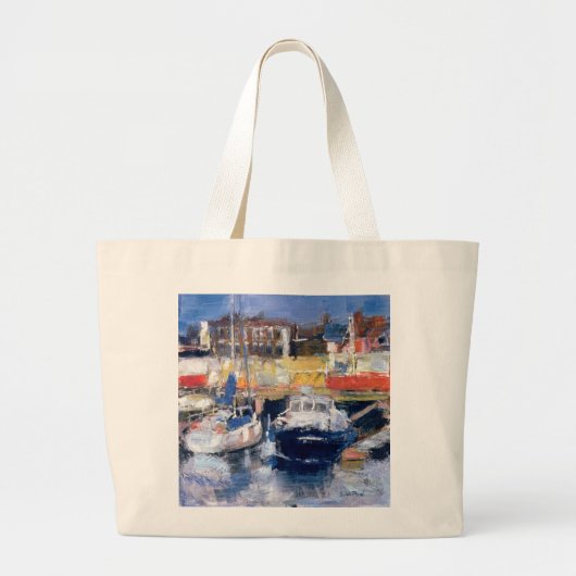 Uitzicht Lowestoft Harbour Grote Tote Bag (Voorkant)
