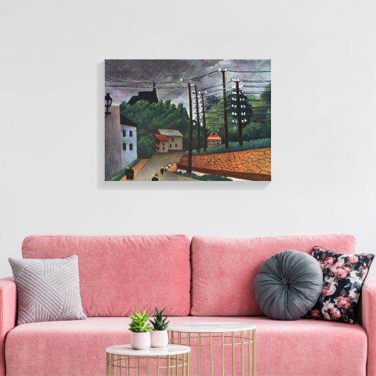 Uitzicht Malakoff van Henri Rousseau,  kunst Canvas Afdruk (Insitu (Woonkamer))