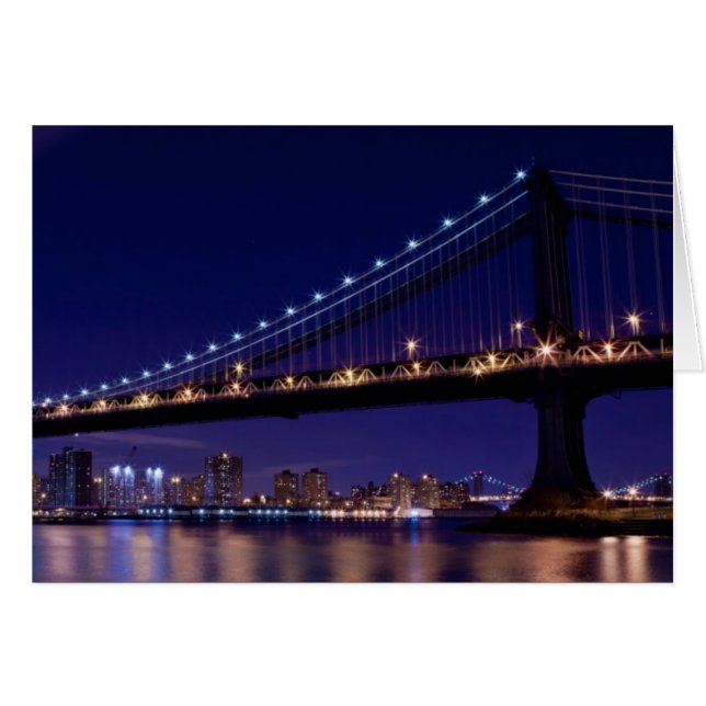 Uitzicht Manhattan-brug 's nachts (Voorkant Horizontaal)